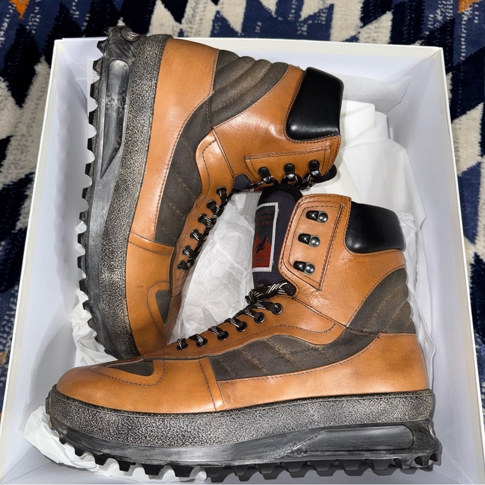 MAISON MARGIELA MENS CLIMBER HIKER LEATHER SNEAKER BOOTS WITH BOX BROWN SIZE44 - Picture 10 of 14